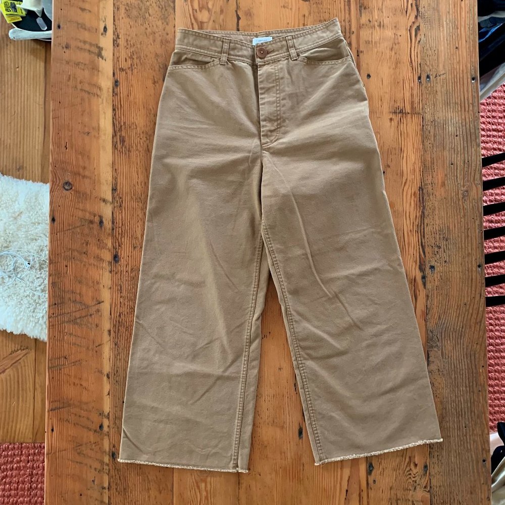 Aritzia Community Wide Leg Pant Mesa Tan